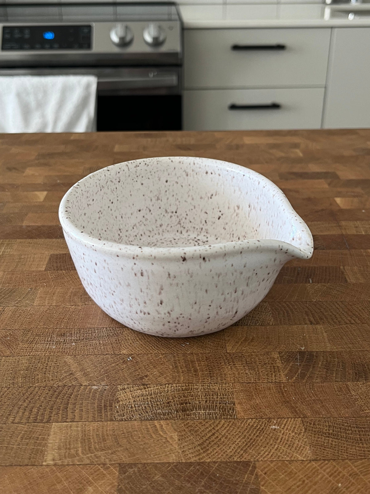 White Speckled Matcha Bowl II