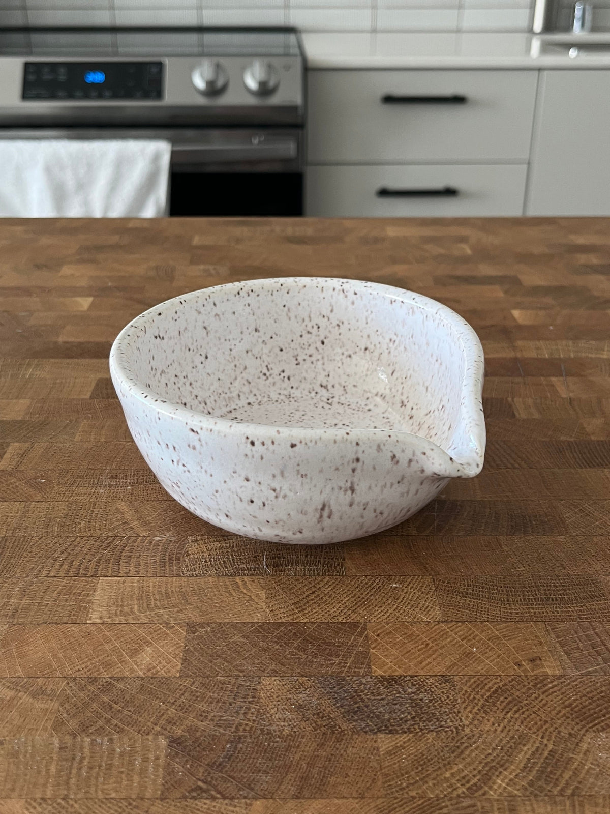 White Speckled Matcha Bowl